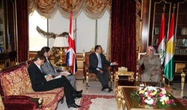 Serokê Herêma Kurdistanê pêşwaziya Balyozê Brîtanya li Iraqê kir