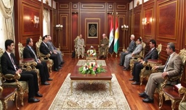 Serokê Herêma Kurdistanê pêşwaziya Sekreterê Giştî yê Yekîtiya Neteweyiya Demokrata Kurdistanê û şanda li gel kir