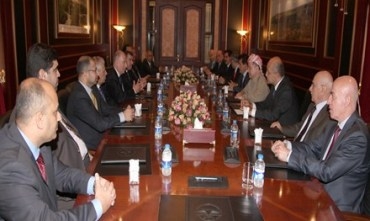 Serokê Herêma Kurdistanê pêşwaziya Serokê Parlemena Iraqê û şanda li gel kir