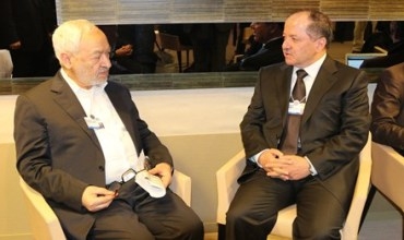 Serokê Herêma Kurdistanê li gel Mîroslaw Pudext û Raşîd Xanuş li Davos civiya