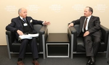 Serokê Herêma Kurdistanê û Wezîrê Derveyê Fransa li Davos civiyan