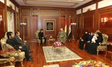 Serokê Herêma Kurdistanê pêşwaziya malbata rojnamevanê Şehîd Kawa Germiyanî kir