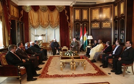 Serok Barzanî pêşwaziya nûnerên beşdarbûyên Konferansa Zanîngeha Selahedînê kir