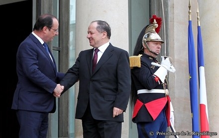 Serok Komarê Fransa pêşwaziya Serokê Herêma Kurdistanê kir