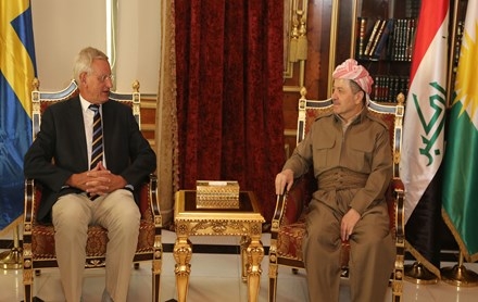 Serok Barzanî pêşwaziya Wezîrê Derveyê Swêdê kir