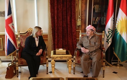 Serokê Herêma Kurdistanê pêşwaziya şandekî Hikûmeta Brîtanya kir