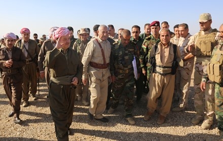 Serok Barzanî serdana hêzên Pêşmerge li eniya Rojhilata Dîcle kir