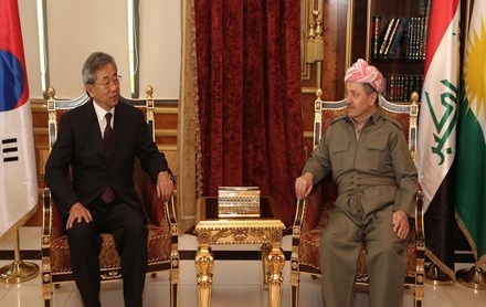 Serok Barzanî pêşwaziya Balyozê Koreya Başûr li Iraqê kir