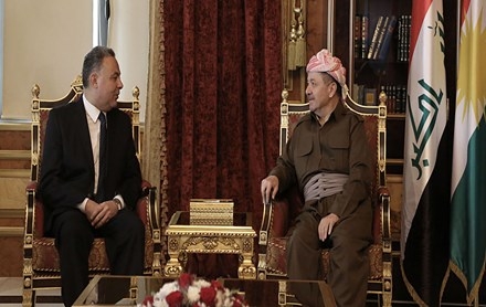 Serok Barzanî pêşwaziya Konsolê nû yê Misir li Hewlêr kir