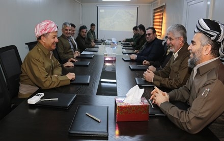 Serok Barzanî pêşwaziya şandekî bilind û hevbeşa Yekgirtiya Îslamî û Komela Îslamî ya Kurdistanê kir