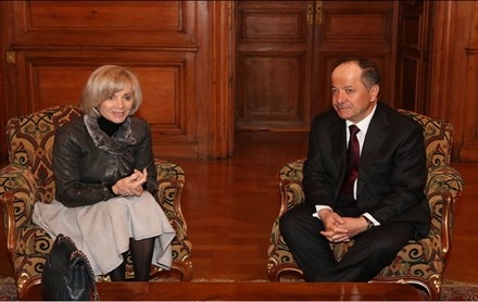 Serokê Herêma Kurdistanê li gel Seroka Komîsyona Peywendiyên Derekiyên Encûmena Nîştîmaniya Fransa civiya