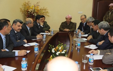 Serok Barzanî li gel Parêzger û Encûmena Parêzgeha Kerkûkê civiya