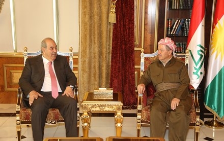 Serok Barzanî pêşwaziya Eyad Ellawî Cîgirê Serok Komarê Iraqê kir