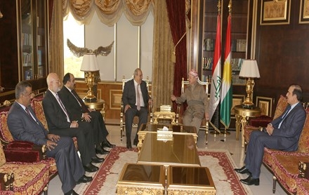 Serok Barzanî pêşwaziya Dr Eyad Elawî û şanda li gel kir