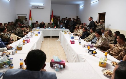 Serok Barzanî serdana hêzên Pêşmergeye kir