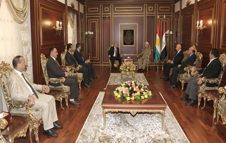 Serok Barzanî pêşwaziya Parêzgerê Nû û Serok û şandekî Encûmena Parêzgeha Nînowa kir