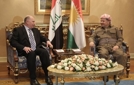 Serok Barzanî pêşwaziya Serokê Îtîlafa Elmutehîdun kir