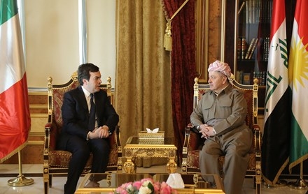 Serok Barzanî pêşwaziya Cîgirê Wezîrê Derveyê Îtalya kir