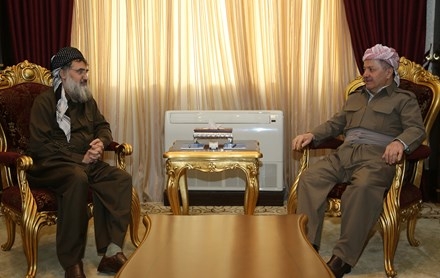 Serok Barzanî pêşwaziya Rêberê Tevgera Îslamî li Kurdistanê kir