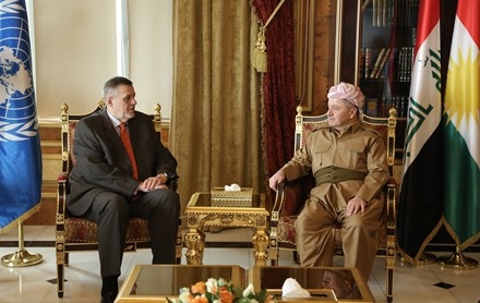 Serok Barzanî pêşwaziya Nûnerê Taybetî yê Sekreterê Giştî yê Neteweyên Yekgirtî li Iraqê kir