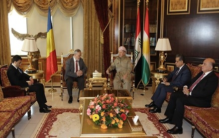 Serok Barzanî pêşwaziya Balyozê Romanya li Iraqê kir