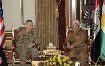 Serok Barzanî pêşwaziya Fermandeyê Hêzên Hevpeymaniya Navdewletî ya li Iraq û Sûriye kir