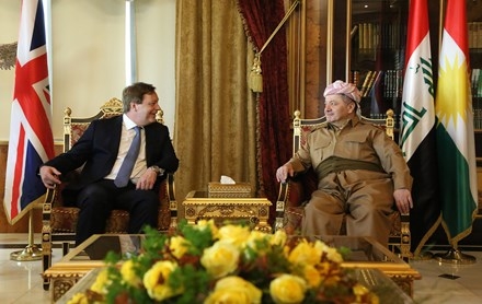 Serok Barzanî pêşwaziya Balyozê Brîtanya li Iraqê kir