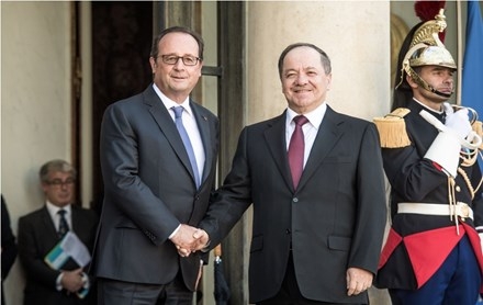 Serokê Herêma Kurdistanê û Serokê Fransa civiyan