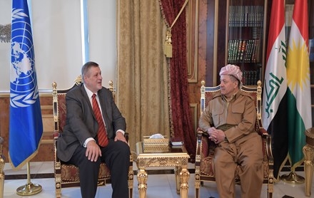 Serok Barzanî pêşwaziya Nûnerê Taybetî yê Sekreterê Giştî yê Neteweyên Yekgirtî li Iraqê kir