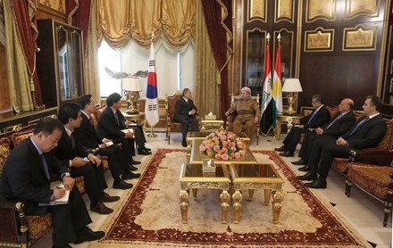 Serok Barzanî pêşwaziya Balyozê nû yê Koriya Başûr li Iraqê kir