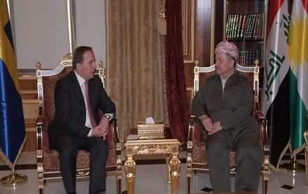 Serok Barzanî pêşwaziya Serok Wezîrê Swêdê kir