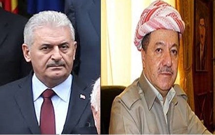 Serok Wezîrê Komara Tirkiye serxweşiyê li Serok Barzanî kir