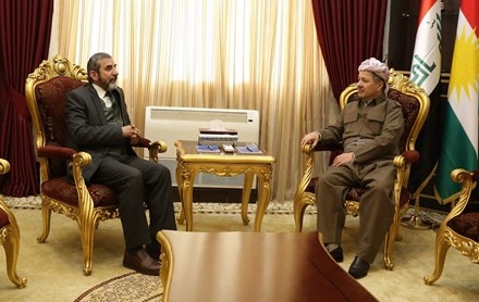 Serok Barzanî pêşwaziya Emîndarê Giştî yê Yekgirtiya Îslamiya Kurdistanê kir