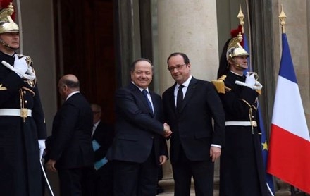 Serokê Herêma Kurdistanê û Serokê Fransa civiyan