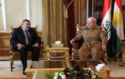 Serok Barzanî pêşwaziya şandekî bilinda Partiya (Elmutemer Elwetanî ElIraqî) kir