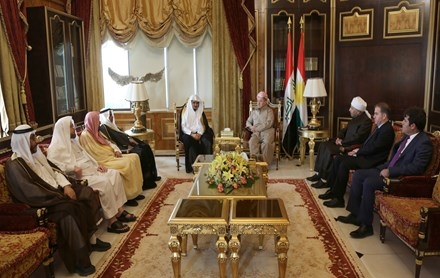 Serok Barzanî pêşwaziya şandekî bilinda Rabîteya Îslamiya Cîhanî kir