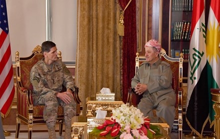 Serok Barzanî pêşwaziya Fermandeyê Fermandeya Navendî ya Hêzên Amerîka kir