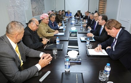 Serok Barzanî pêşwaziya Nûnerê Taybetî Serokê Amerîka û Nûnerê Sekreterê Giştî yê NY û Balyozên Amerîka û Brîtanya li Iraqê kir