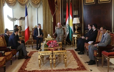 Serok Barzanî pêşwaziya Balyozê Fransa li Iraqê kir