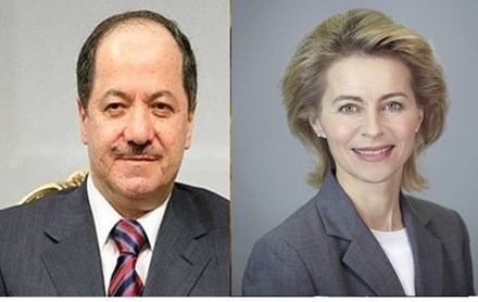 Li peywendiyekî telefonî da Serok Barzanî û Wezîra Berevaniya Almanya rewşa Kurdistan û Iraqê nirxandin