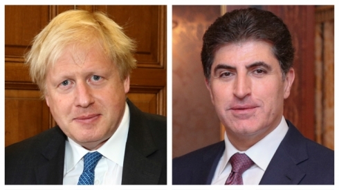 Nêçîrvan Barzanî pîrozbahî li Boris Johnson kir