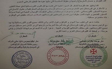 Xiristiyan piştgiriya Barzanî dikin