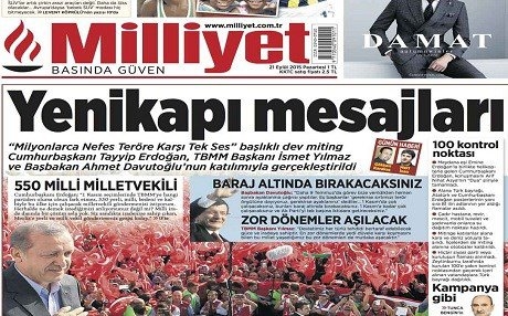 Rojnameyên Tirkiyê – Davudoglu: Divê hûn nehêlin ew vê carê ji bendê derbas bibin