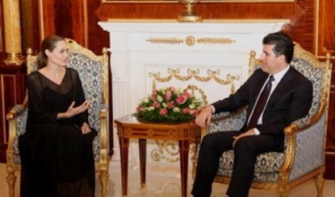 Nêçîrvan Barzanî pêşwaziya Angelina Jolie kir