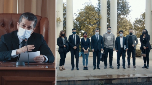 Mesrûr Barzanî guhdariya hejmarek ciwanên Kurdistanê yên afrîner dike