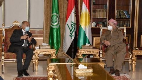 Serok Barzanî li gel Emîndarê giştî yê Komkara Erebî civiya