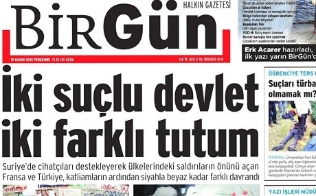 Rojnameyên Tirkiyê – Fransa got DAIŞ, Tirkiyê got PKK!