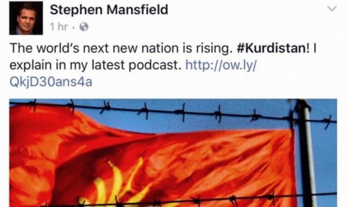 Stephen Mansfield:Dewleta nû ya ku, wê were ragehandin Kurdistane