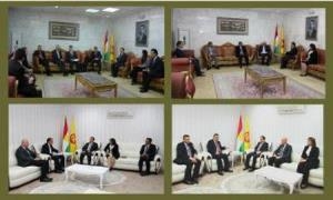 Hêmin Hewramî bi heyeteke Fenlendî, Konsolosê Îtaliya, Holenda û Felestînê re civiya