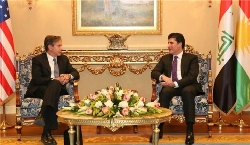 Nêçîrvan Barzanî û Antony Blinken qonaxa piştî azadkirina Mûsilê gotûbêj dikin